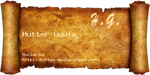 Hutter Gyula névjegykártya